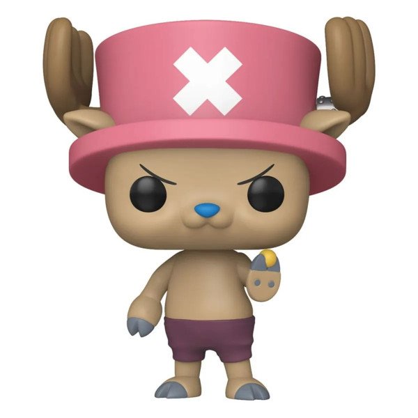 Figurine Funko Pop Chopper One Piece POP Animation vue de face avec chapeau rose