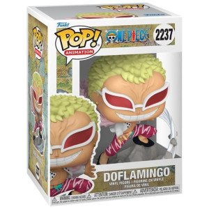 Figurine Funko Pop Doflamingo One Piece en pose d attaque avec effet de fil sur socle 2