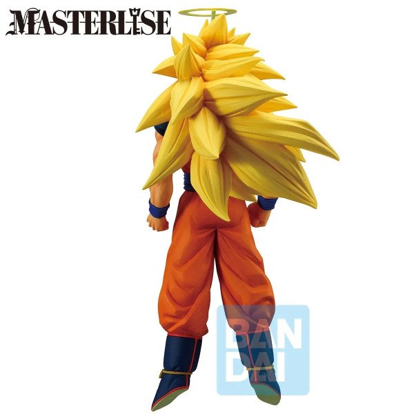 Figurine Goku Super Saiyan 3 Dragon Ball Z vue arrière avec longue chevelure emblématique et tenue orange