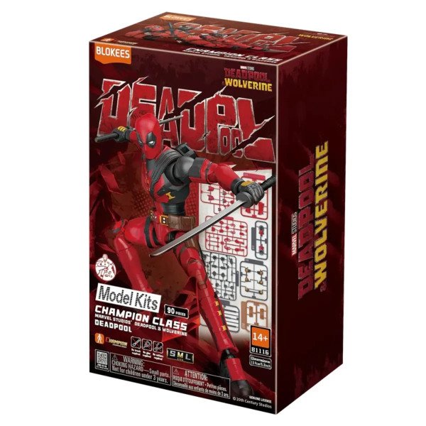 Boîte du model kit Deadpool Blokees Champion Class 04 Marvel Deadpool & Wolverine vue de face