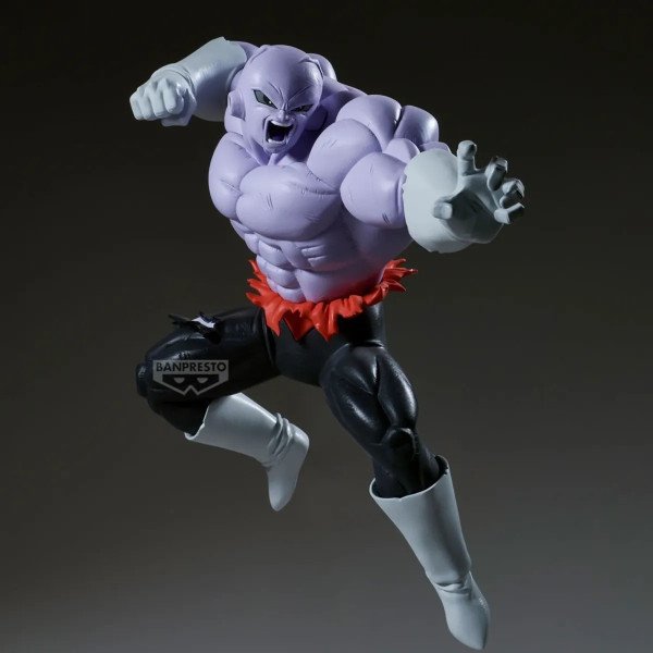 Figurine Jiren Banpresto Match Makers sur fond sombre, en plein assaut avec main ouverte vers l’avant
