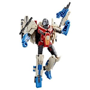 Figurine Starscream Transformers One Studio Series Deluxe Class en mode robot, vue de face sur fond blanc
