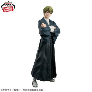 Figurine Zenin Naoya Grandista de Jujutsu Kaisen vue de face, posture assurée, bras croisés et tenue traditionnelle
