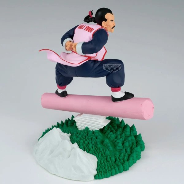 Dos de la figurine Tao Pai Pai History Box de Dragon Ball par Banpresto avec tresse et tenue rose et bleue