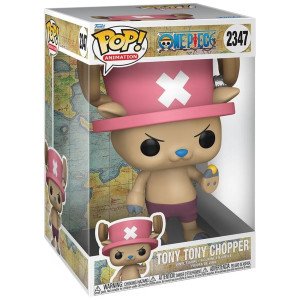 Figurine Funko POP Jumbo Chopper de One Piece, vue de face avec grand chapeau rose et expression déterminée 2