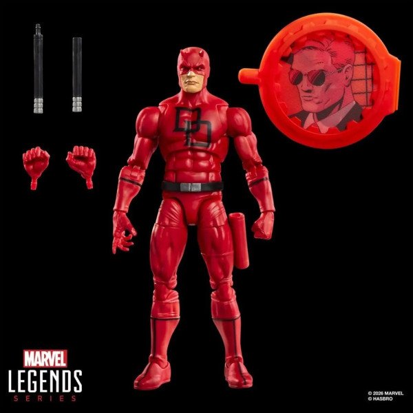 Accessoires de la figurine Daredevil Marvel Legends Secret Wars avec mains et matraques