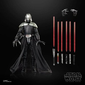 Figurine Lord Starkiller Black Series avec mains interchangeables, manches et lames de sabre laser