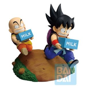 Figurine Son Goku et Krillin Ichibansho Fantastic Adventure 2 courant avec briques de lait