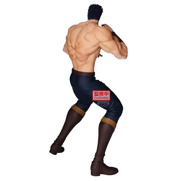 Figurine Kenshiro Grandista Banpresto vue de dos, mettant en avant la musculature du dos et la posture tendue du personnage