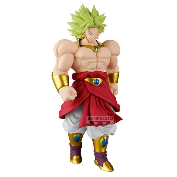 Figurine Broly Solid Edge Works Banpresto en vue trois quarts face, debout torse nu avec expression dure dans Dragon Ball Z