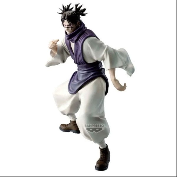 Figurine Choso Maxmatic Banpresto en vue trois quarts gauche, en garde avec tenue blanche et écharpe violette