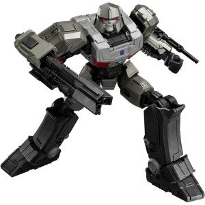 Figurine Megatron Blokees Classic Class 12 en pose d’attaque avec socle noir et effets rouges. 2
