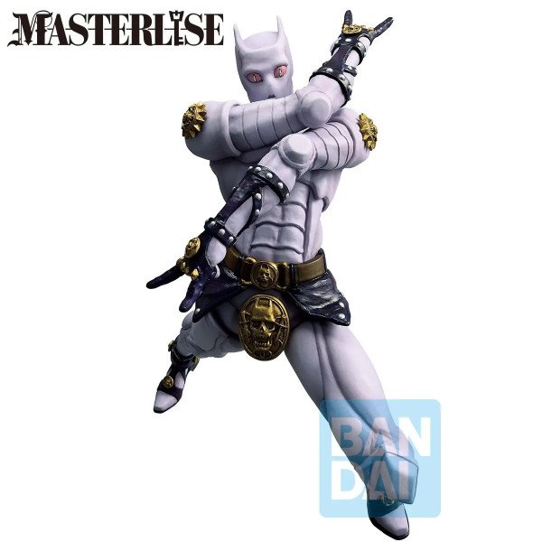 Figurine Deadly Queen Ichibansho Stand Rush en gros plan de face, avec bras croisés et détails dorés.