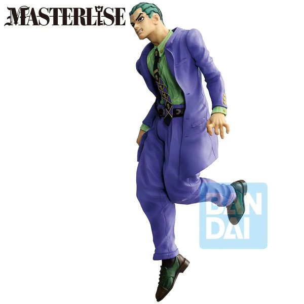 Figurine Kosaku Kawajiri vue de profil gauche, jambe arrière levée et costume violet.