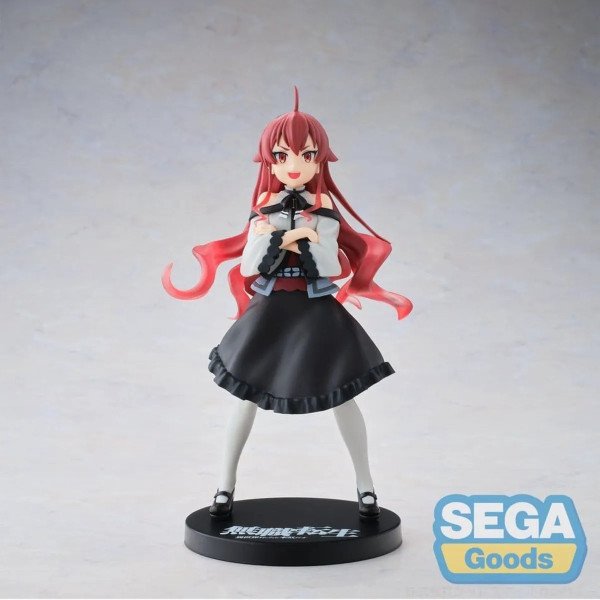 Statuette Eris High Premium SEGA de face, cheveux rouges, bras croisés et robe noire sur socle.