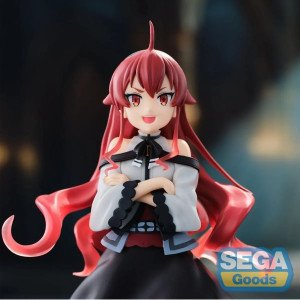 Statuette Eris High Premium SEGA de face, cheveux rouges, bras croisés et robe noire sur socle. 2