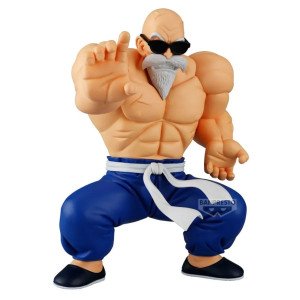 Figurine Kamesennin Solid Edge Works Banpresto de face, lunettes noires, barbe grise et pose de combat.