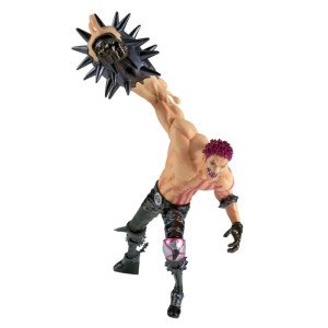 Figurine Charlotte Katakuri Battle Record Collection, bras levé avec massue noire à pointes.