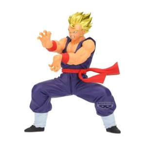 Figurine Son Gohan Super Saiyan Blood of Saiyans en pose de combat, tenue violette et ceinture rouge.
