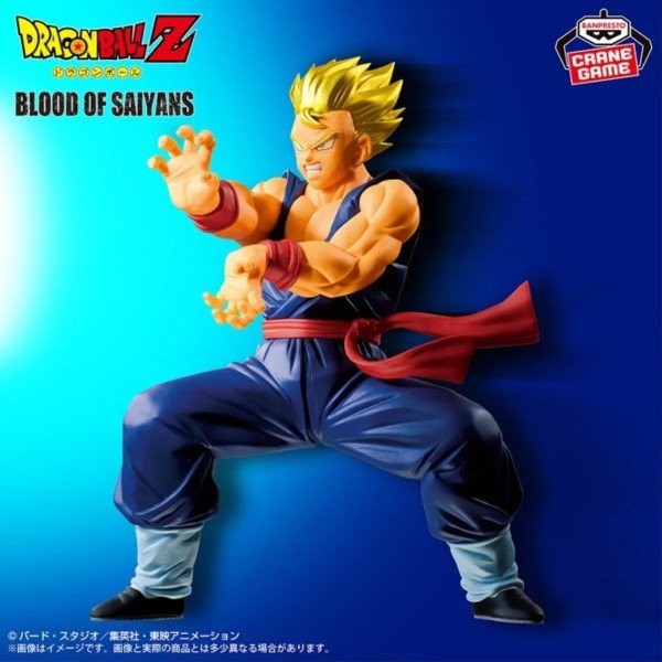 Visuel officiel de Son Gohan Super Saiyan Blood of Saiyans, pose de combat sur fond bleu Dragon Ball Z.
