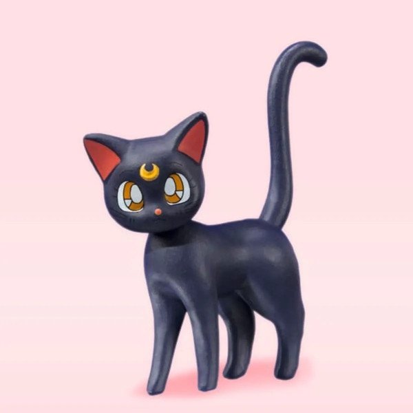 Figurine Luna noire avec croissant de lune, accessoire inclus avec Sailor Moon S.H. Figuarts.