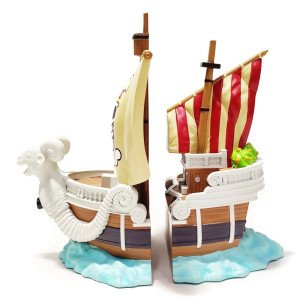 Serre-livre One Piece Netflix Going Merry avec mangas rangés entre les deux parties du bateau. 2