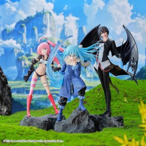 Figurine Milim Nava Espresto Banpresto de face avec cheveux roses, bottes rouges et socle rocheux. 2