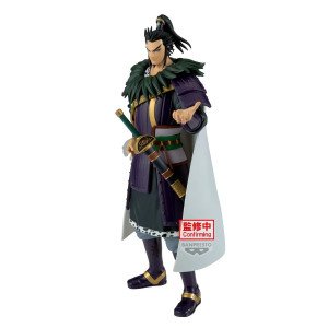 Figurine Kanki Grandista Kingdom par Banpresto, vue trois-quarts avec cape blanche et main tendue.