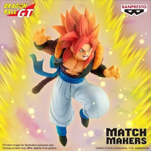 Figurine Gogeta Super Saiyan 4 Match Makers Banpresto de Dragon Ball GT, en pose de combat sur fond clair. 2