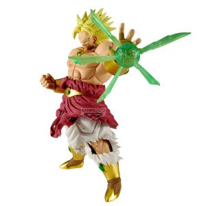 Figurine Broly Dragon Ball Z G x Materia Banpresto, attaque d'énergie verte en main.