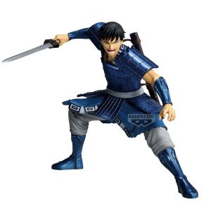 Figurine Shin Vibration Stars de Kingdom par Banpresto, vue de face avec sabre levé et expression déterminée.