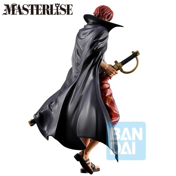 Vue trois quarts dos de la figurine Shanks Ichibansho Red Hair Pirates Last Battle de One Piece par Bandai.