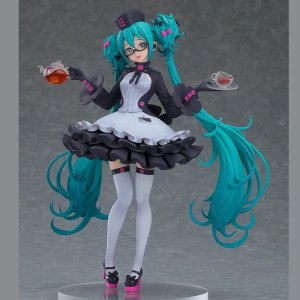 Figurine Hatsune Miku Glasses x Café Ver. Pop Up Parade de Character Vocal Series 01, vue de face sur fond blanc. 2