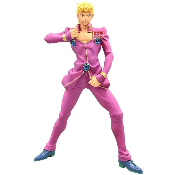 Figurine Giorno Giovanna Mometria JoJo’s Bizarre Adventure Golden Wind en pose dynamique de face.