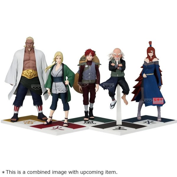 Visuel groupé des figurines Kage Naruto Shippuden avec Mei Terumi et les autres Kage.