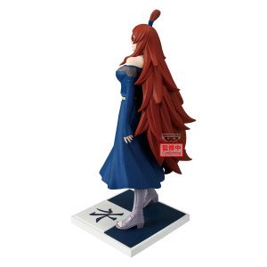 Figurine Mei Terumi Naruto Shippuden sur socle Mizukage avec robe bleue et longs cheveux roux. 2