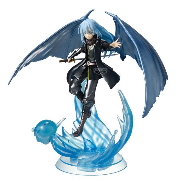 Figurine Rimuru Special Ver. avec ailes déployées, effet d’eau bleu et slime sur le socle.