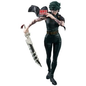 Figurine Zen’in Maki Grandista Jujutsu Kaisen avec cape noire, lunettes et arme maudite.