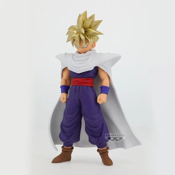Figurine Super Saiyan Son Gohan II Blood of Saiyans Banpresto de Dragon Ball Z, vue de trois quarts.