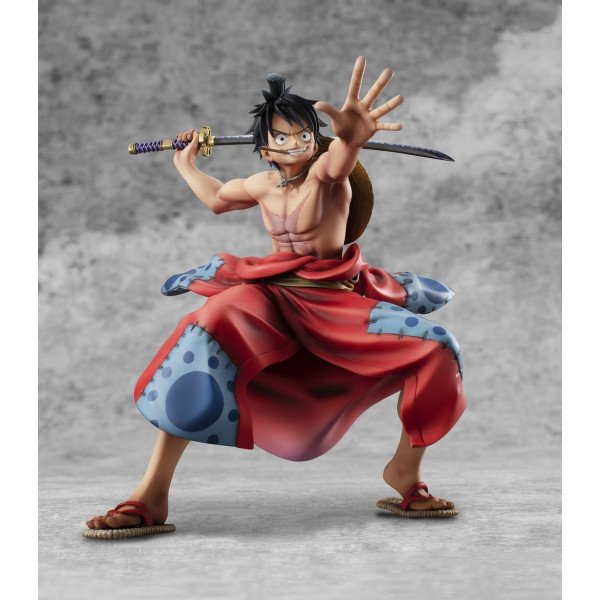Figurine Luffy Taro P.O.P Warriors Alliance MegaHouse vue entière avec sabre Nidai Kitetsu