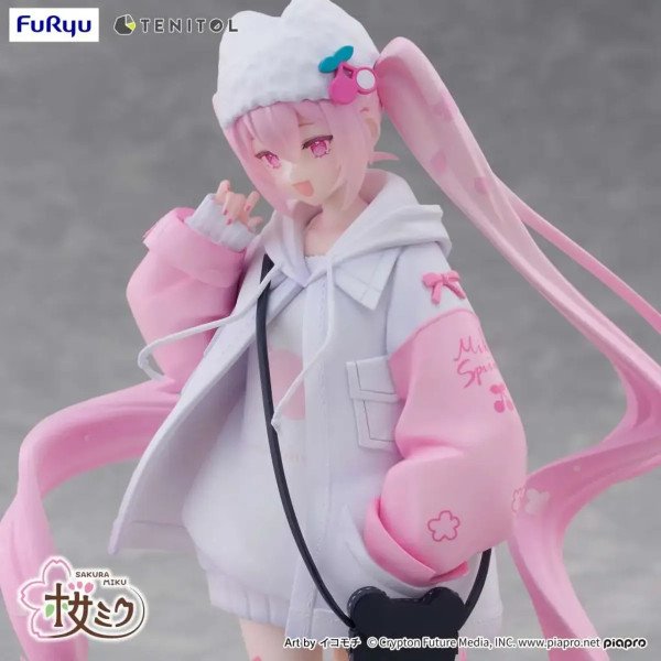 Détail de la tenue rose et blanche de la figurine Sakura Miku Cool Style TENITOL petit