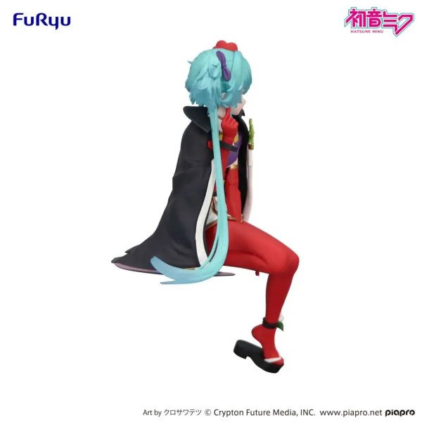 Figurine Hatsune Miku Flower Fairy Camellia Noodle Stopper FuRyu vue de dos avec cape noire