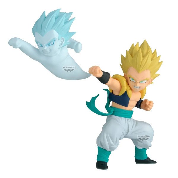 Figurine Super Saiyan Gotenks Match Makers Banpresto avec fantôme kamikaze et posture de combat