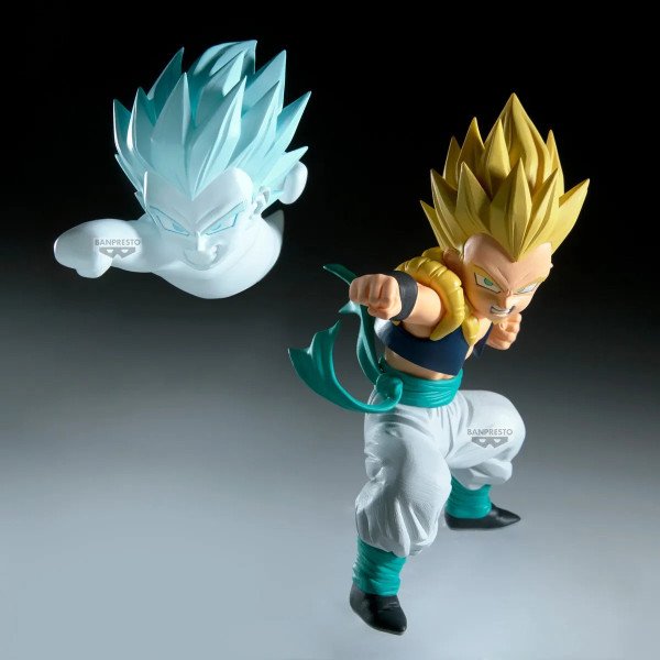 Super Saiyan Gotenks Match Makers de profil en pleine charge avec fantôme translucide
