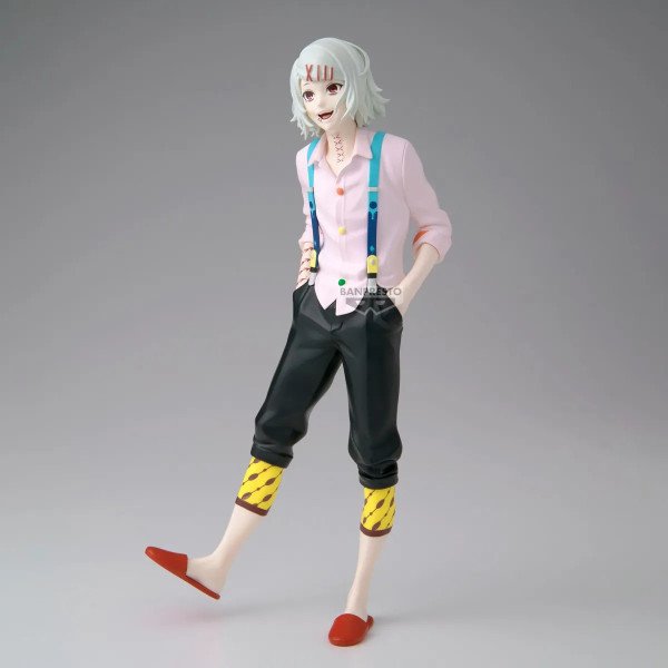 Figurine Juzo Suzuya Tokyo Ghoul Maximatic vue de trois quarts avec bretelles bleues