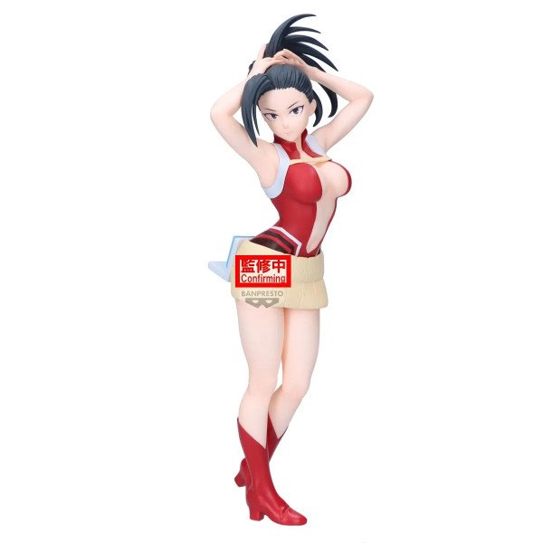 Figurine Momo Yaoyorozu My Hero Academia vue de face avec cheveux attachés