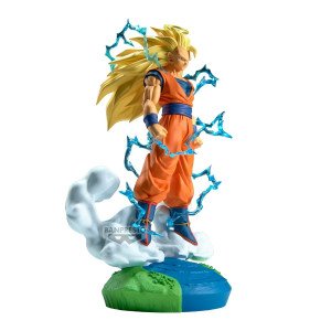 Figurine Son Goku SSJ3 Dragon Ball Z History Box avec éclairs bleus et socle