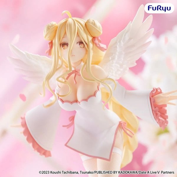 Portrait de Mukuro Hoshimiya Date A Live V BiCute Pure avec ailes blanches et robe d’ange