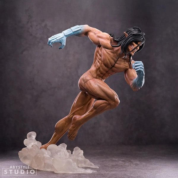 Figurine Eren en Titan Assaillant Attack on Titan SFC ABYstyle Studio en pleine course, vue principale