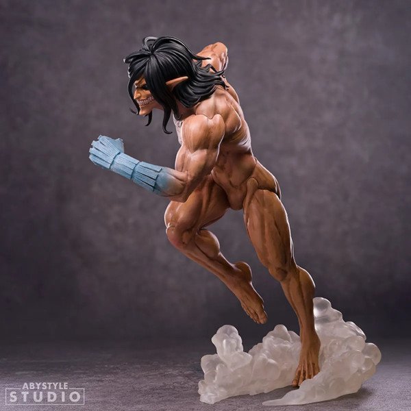 Vue de profil arrière de la figurine Eren Titan Assaillant Attack on Titan